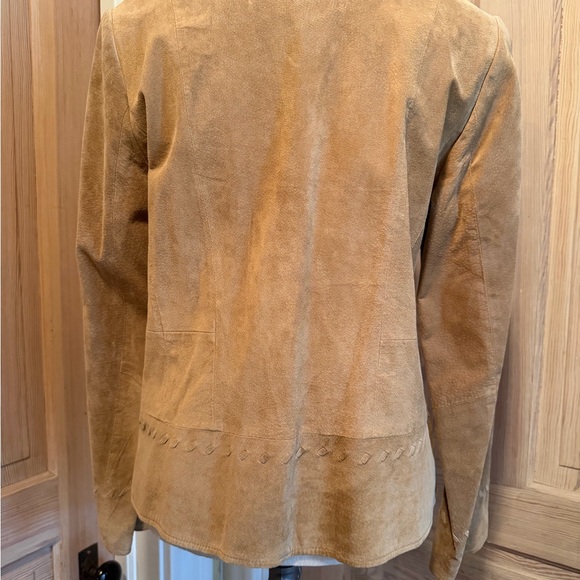 David Brooks Tan Suede Blazer with Button Detail - Picture 5 of 11